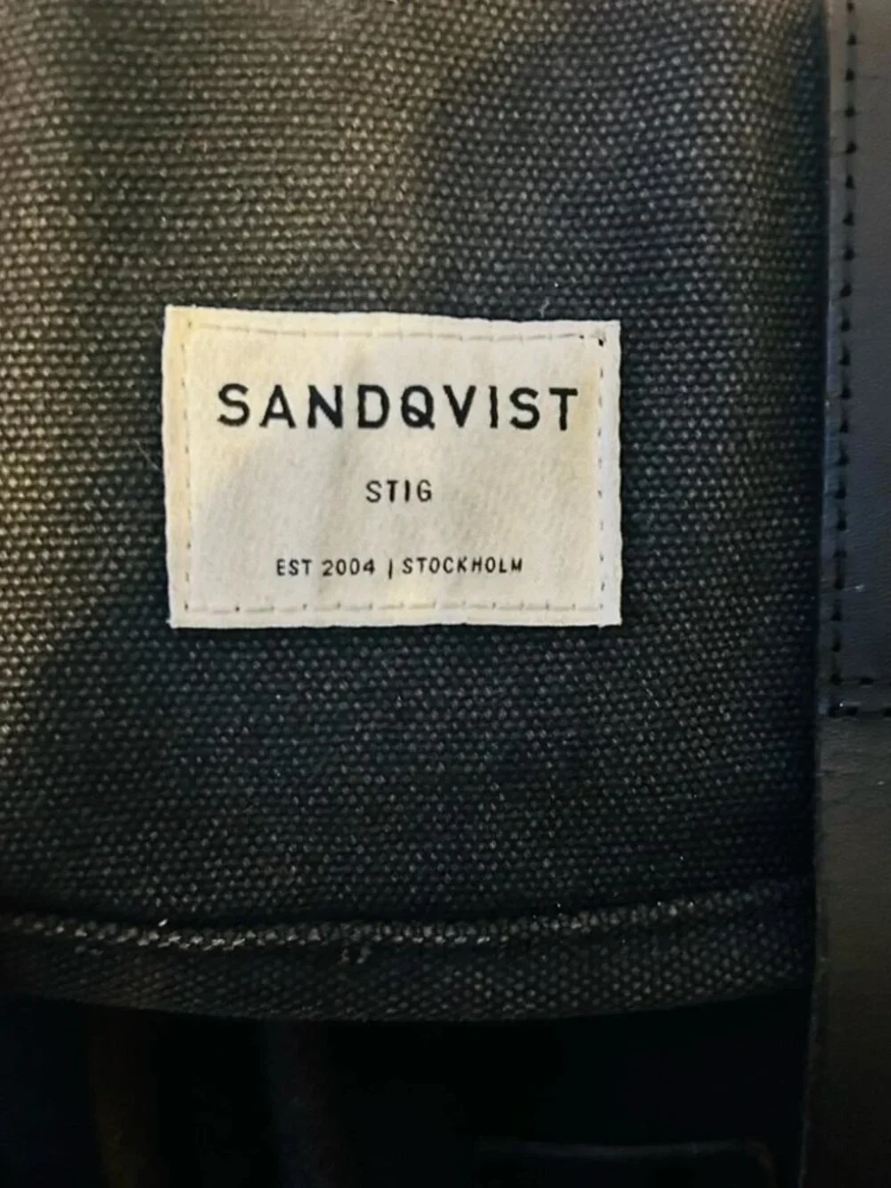 Sandqvist Stig Black Canvas Backpack Mini Size